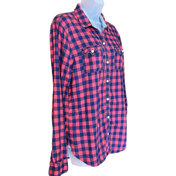 Abercrombie Women's Checkered Button Down Flannel Shirt Sz M Cabincore Cozy - Picture 3 of 8